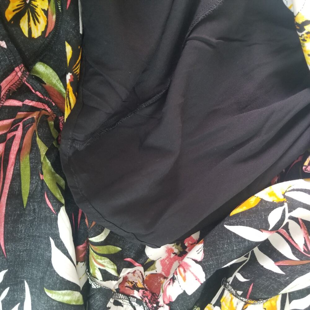 Lulus Women's Tropical Print Dress, Black, High-Low Maxi Dress Size M, New - Picture 7 of 12